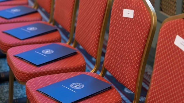 Conferring booklets set out on seats
